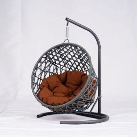 Cat Swing Bed with Stand & Cushion, Cat Egg Chair with Rattan Wicker Appearance, Indoor Hanging Swinging Cat Bed for Cats, Small Dogs (Color: as Pic)